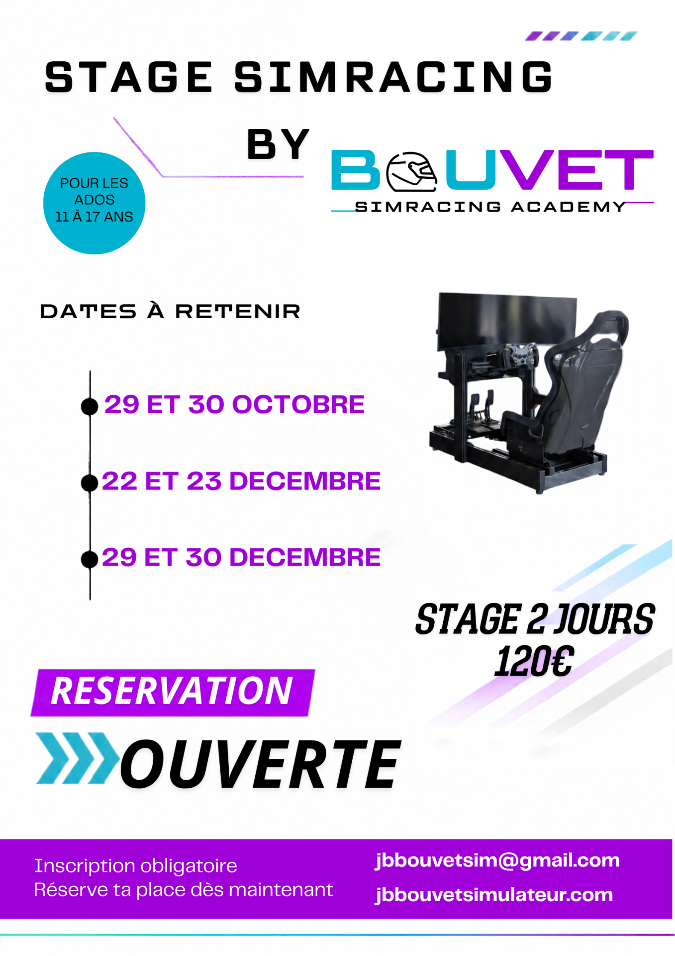 Affiche stage simracing